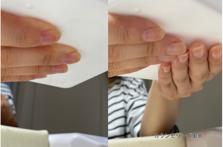 自爪育成の手の使い方レッスンの様子｜市川Resh nail